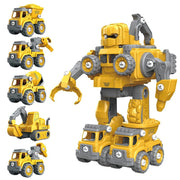 5-in-1 Bau-Roboter-Auto-Spielzeug Kinder zerlegbare Fahrzeug-Spielsets