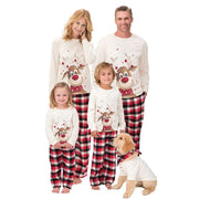 Weihnachten Elch gedruckt Plaid Familie Matching Pyjama Set