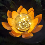 Solar-Lotus-Licht für den Außenbereich Rissige Glaskugel Blume Nachtlampe