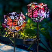 2 Pack Outdoor Solar Schmetterling Lichter Wasserdicht Pfahl Lichter Dekor