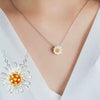 Weißer Gänseblümchen-Anhänger 925 Sterling Silber Halskette für Frauen