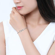 Figur 8 Endless Love Symbol Frauen Einstellbare Kristall Silber Armbänder