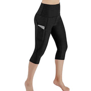 Bauchfreie Yogahose mit hoher Taille und Taschen für Damen