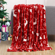 Warme gemütliche Weihnachtsgedruckte Fleece -Decke für Winterbettwäsche und Sofa