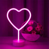 Rosa Herzförmige LED Neon Tischlampe Ornament Fantasy 3D