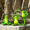 Grüner Yoga-Frosch Miniatur-Figuren Garten Dekor Handwerk Ornamente