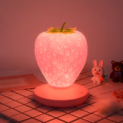 Nachttisch Niedliches Silikon USB 3 Modi Touch Erdbeer Nachtlicht