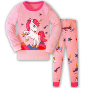 Frühling Herbst Baumwolle Weich Atmungsaktiv Cartoon Kinder Pyjamas Set
