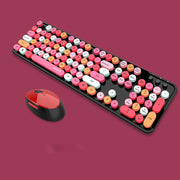 Süße gemischte Farbe Niedliche drahtlose Tastatur Maus Set