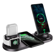 6 in 1 Qi Wireless Charger Schnelle 10W Wireless Dock Ladestation für iPhone Android