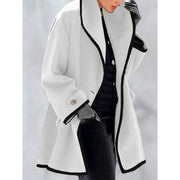 Langärmelige Jacke mit Kapuze für Damen im Winter mit fester Farbe