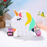Pop It Fidget Silicone Rainbow Unicorn Bubble Crossbody Taschen für Mädchen